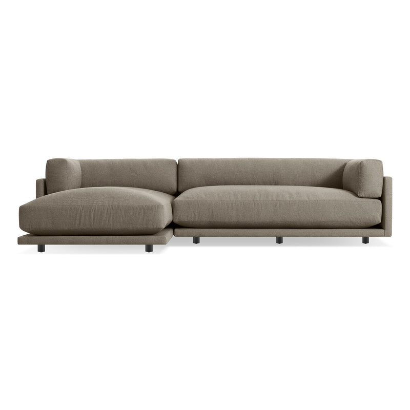 Sunday Small Sofa with Chaise in Sanford Black - Angle 2