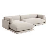 Sunday Small Sofa with Chaise in Sanford Linen - Angle 6