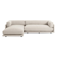 Sunday Small Sofa with Chaise in Sanford Linen - Angle 4