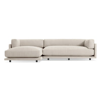 Sunday Small Sofa with Chaise in Sanford Linen - Angle 2