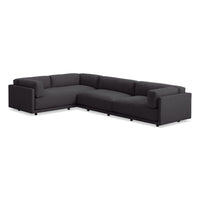 Sunday L Sectional Sofa in Makada Charcoal - Angle 6