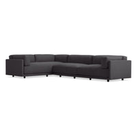 Sunday L Sectional Sofa in Makada Charcoal - Angle 5