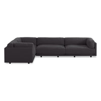 Sunday L Sectional Sofa in Makada Charcoal - Angle 4