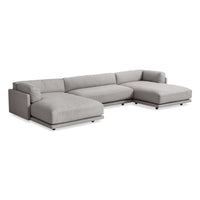 Sunday U-Shaped Sectional Sofa in Agnew Grey - Angle 4