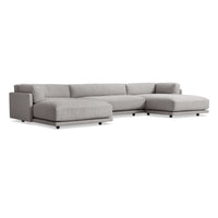 Sunday U-Shaped Sectional Sofa in Agnew Grey - Angle 3