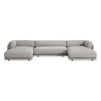 Sunday U-Shaped Sectional Sofa in Agnew Grey - Angle 2