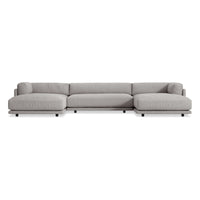Sunday U-Shaped Sectional Sofa in Agnew Grey - Angle 1