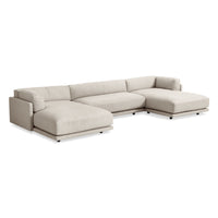 Sunday U-Shaped Sectional Sofa in Sanford Linen - Angle 4