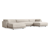 Sunday U-Shaped Sectional Sofa in Sanford Linen - Angle 3