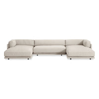 Sunday U-Shaped Sectional Sofa in Sanford Linen - Angle 2