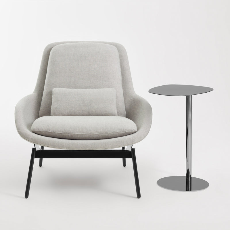 Swole Tall Table in Polished Stainless - Angle 2