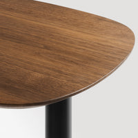 Swole Wood Tall Table in Walnut / Black - Angle 8