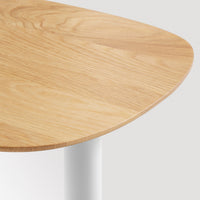 Swole Wood Small Table in White Oak / White - Angle 8