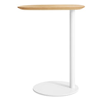 Swole Wood Tall Table in White Oak / White - Angle 1