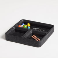 Square One Organizer Tray in Black-Stained Acacia - Angle 10