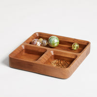 Square One Organizer Tray in Acacia - Angle 10