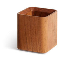 Square One Pencil Cup in Acacia - Angle 1