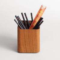 Square One Pencil Cup in Acacia - Angle 6