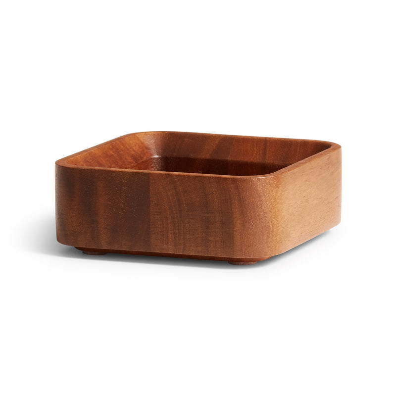 Square One Small Stacking Tray in Acacia - Angle 2