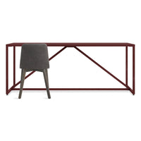 Strut Dining Table in Oxblood - Angle 5