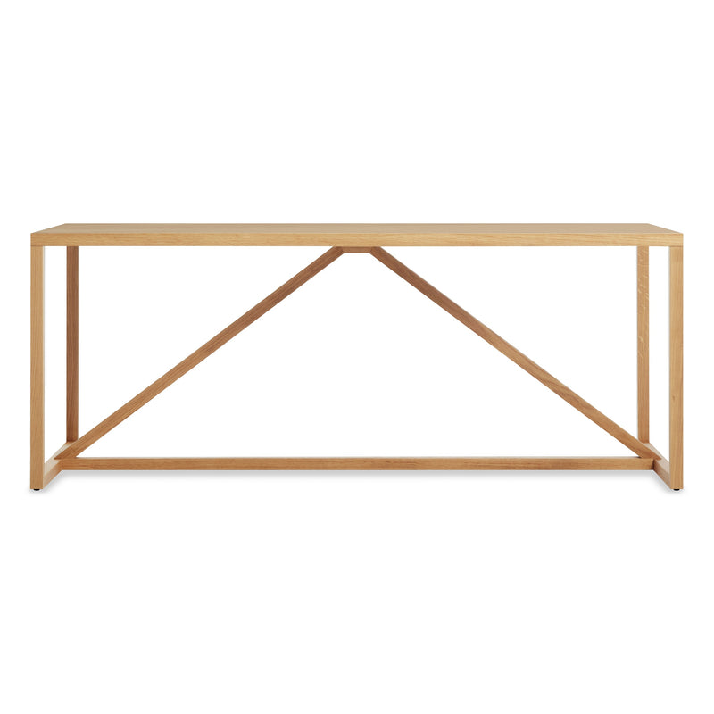 Strut 75" Wood Dining Table in White Oak - Angle 1