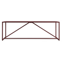 Strut Dining Table in Oxblood - Angle 1
