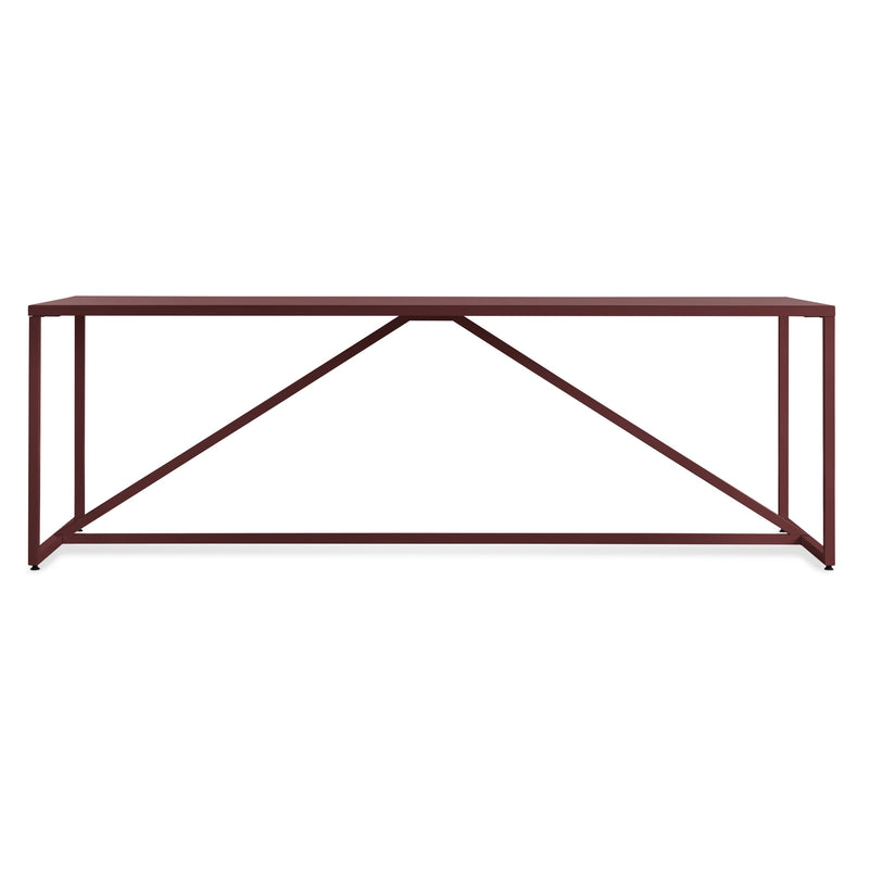 Strut Dining Table in Oxblood - Angle 1