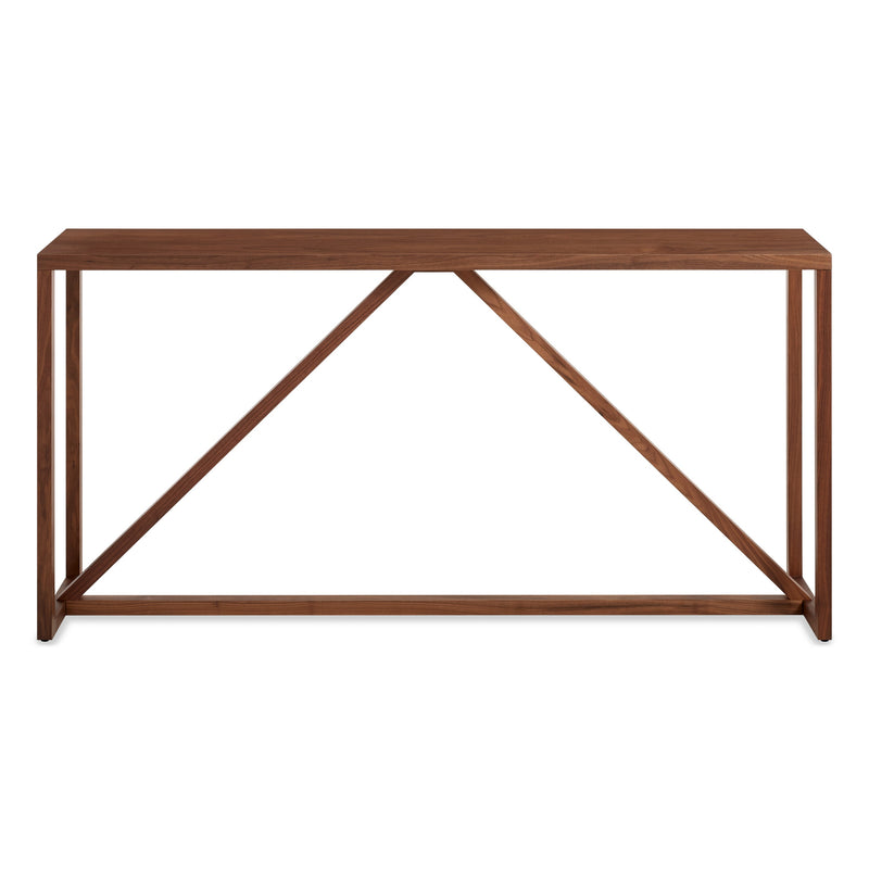 Strut Wood Console Table in Walnut - Angle 2