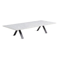 Super Rectangular Coffee Table in Marble / Black - Angle 6
