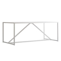 Strut 75” Large Outdoor Table in White - Angle 2