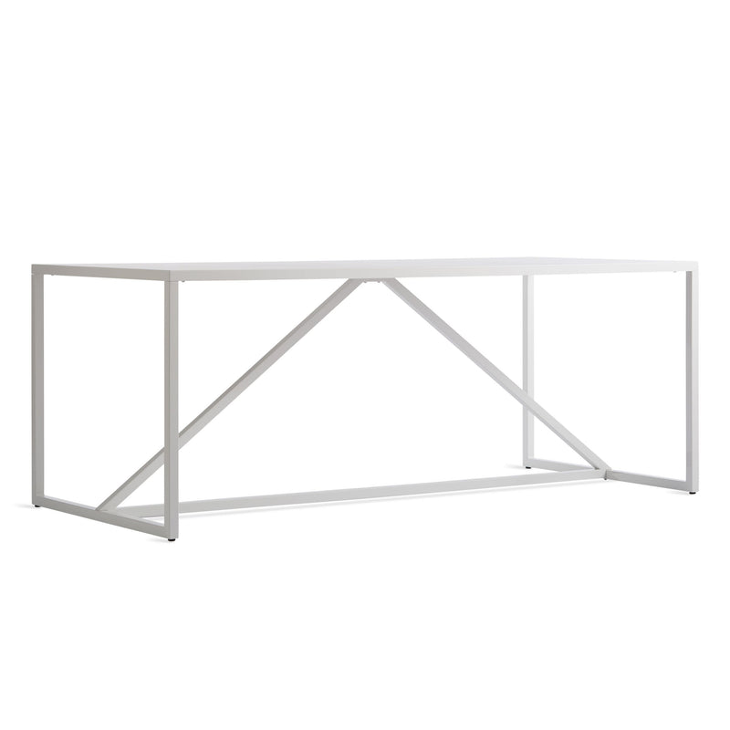 Strut 75” Large Outdoor Table in White - Angle 2