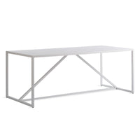 Strut 75” Large Outdoor Table in White - Angle 3