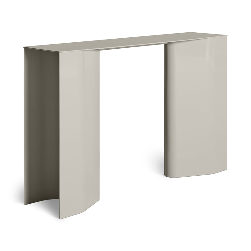 Straight Up Console Table in Putty - Angle 2