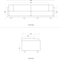 Sunday 102&quot; Sofa in Sanford Black - Angle 10