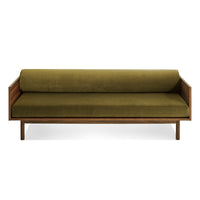 Souvenir Sofa in Loden Green Velvet / Walnut - Angle 4