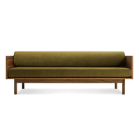 Souvenir Sofa in Loden Green Velvet / Walnut - Angle 1
