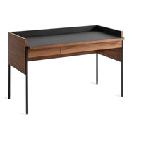 Tabloid Desk in Walnut / Oblivion - Angle 5