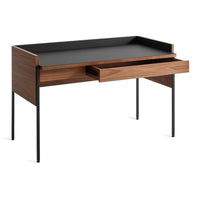 Tabloid Desk in Walnut / Oblivion - Angle 7