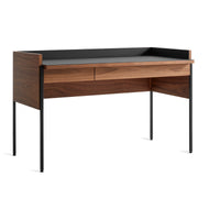 Tabloid Desk in Walnut / Oblivion - Angle 4