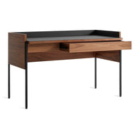 Tabloid Desk in Walnut / Oblivion - Angle 6
