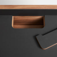 Tabloid Desk in Walnut / Oblivion - Angle 14