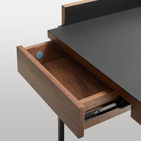 Tabloid Desk in Walnut / Oblivion - Angle 12