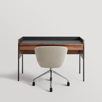 Tabloid Desk in Walnut / Oblivion - Angle 16