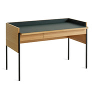 Tabloid Desk in White Oak / Navy Green - Angle 5