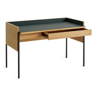 Tabloid Desk in White Oak / Navy Green - Angle 7