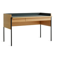 Tabloid Desk in White Oak / Navy Green - Angle 4