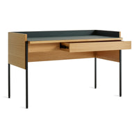 Tabloid Desk in White Oak / Navy Green - Angle 6