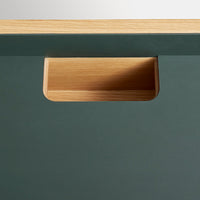 Tabloid Desk in White Oak / Navy Green - Angle 16