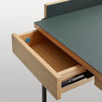 Tabloid Desk in White Oak / Navy Green - Angle 13