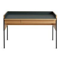 Tabloid Desk in White Oak / Navy Green - Angle 3